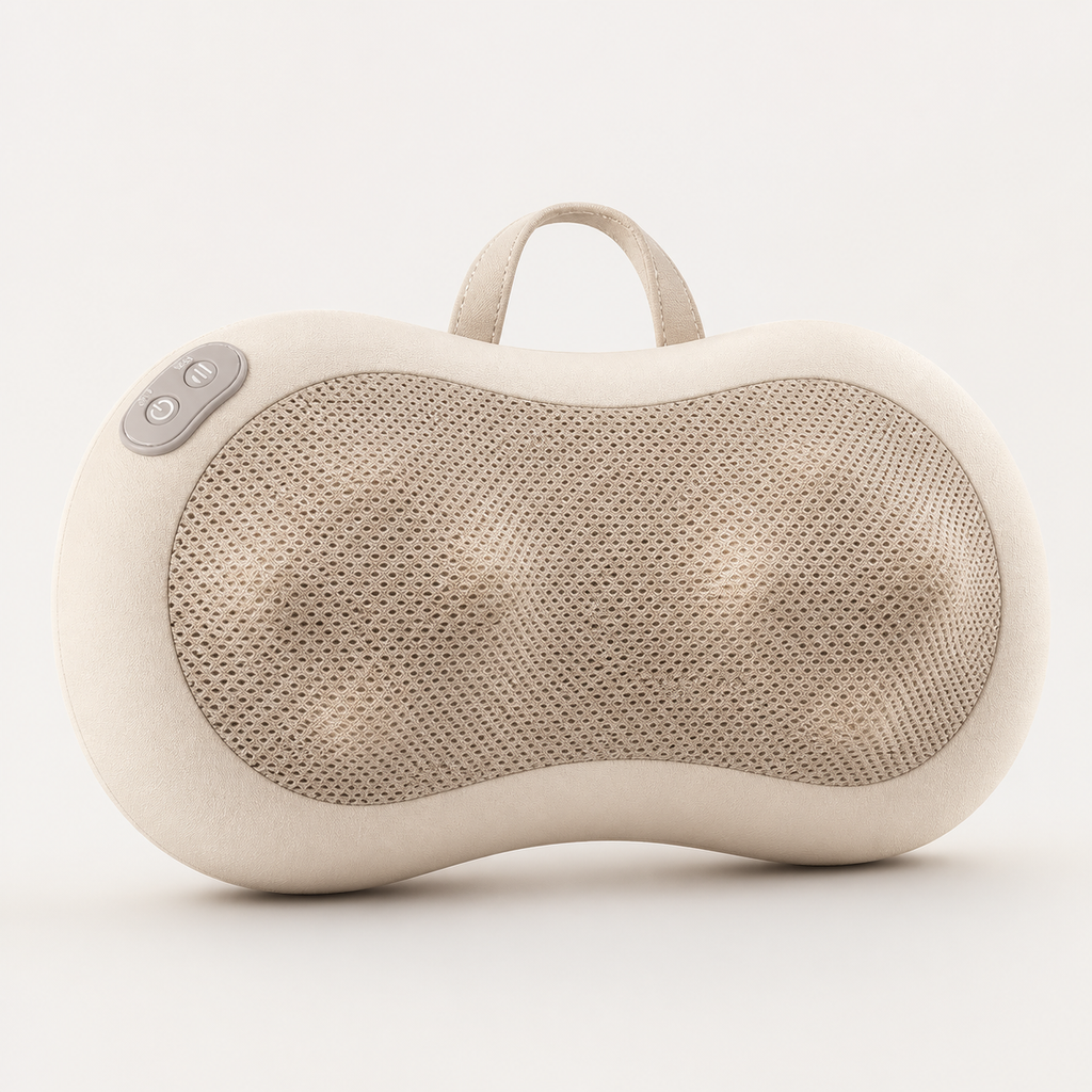 Blue cordless massage pillow with heat