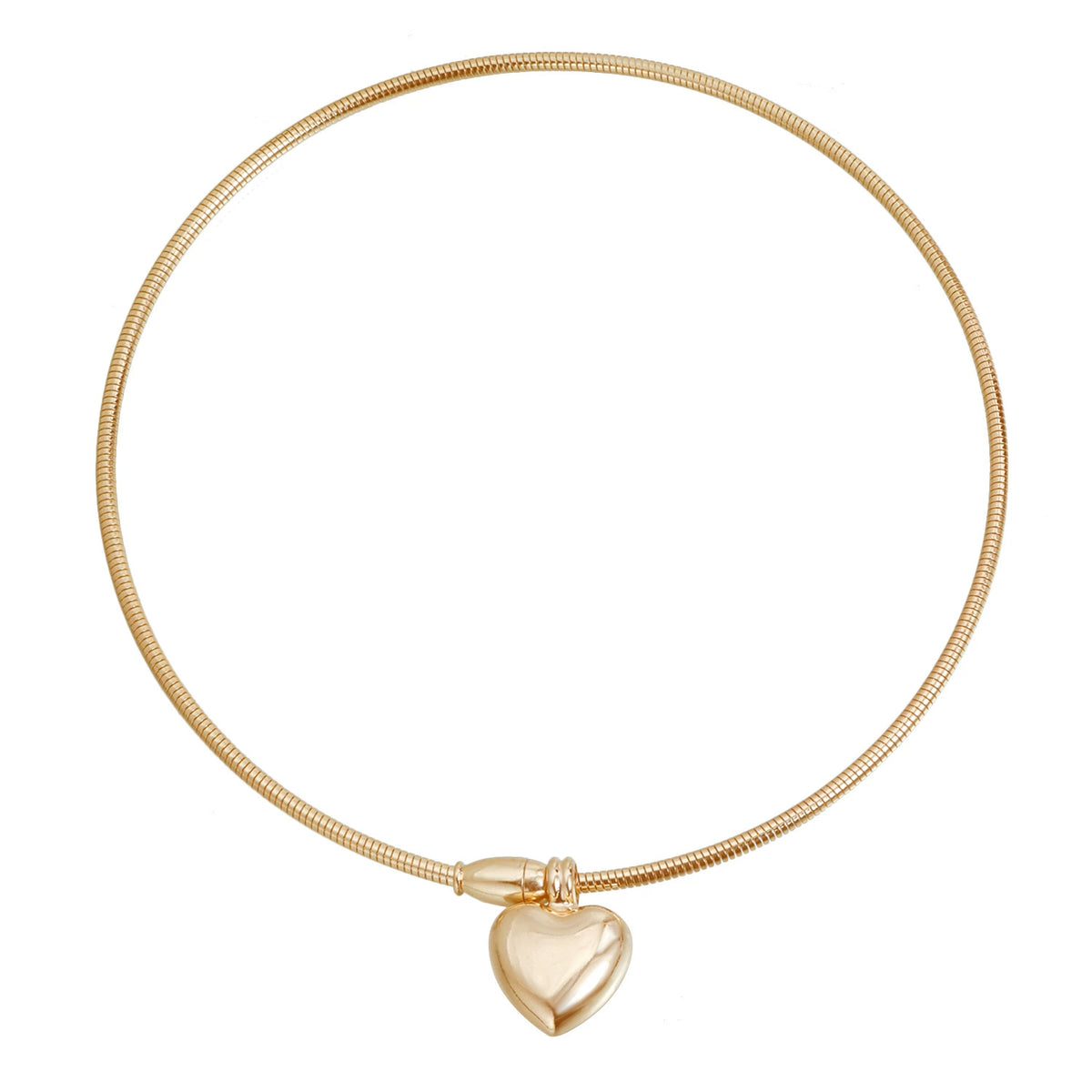 Gold-tone heart pendant necklace and bracelet set
