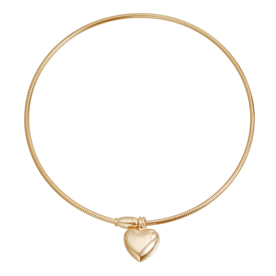 Gold-tone heart pendant necklace and bracelet set