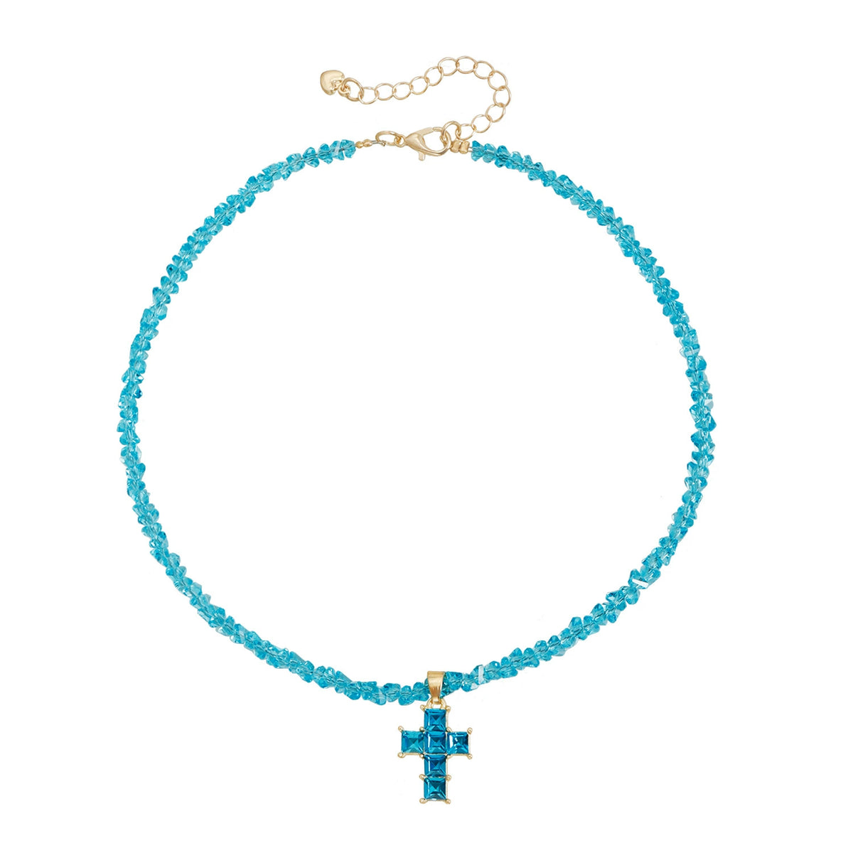 Triangle Crystal Cross Street-Style Necklace