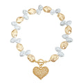 Mixed Pearl & Gold-Tone Open Heart Necklace