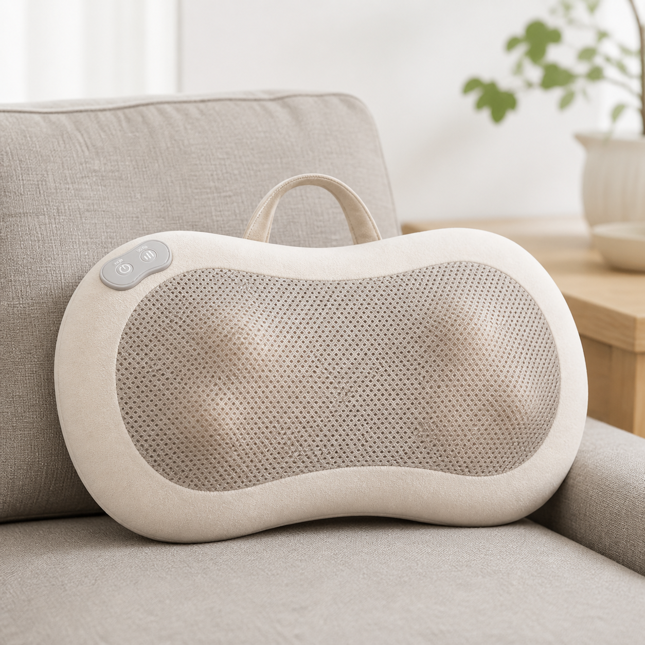 Virelax cordless shiatsu neck and back massager pillow