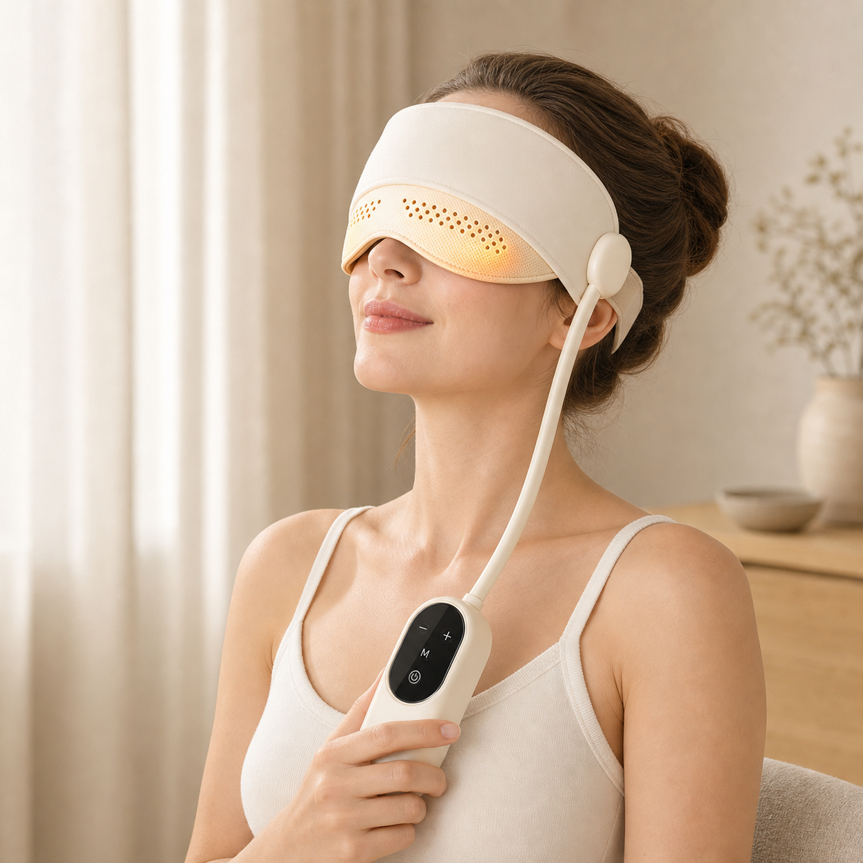 Eye massager with four modes and three heat levels